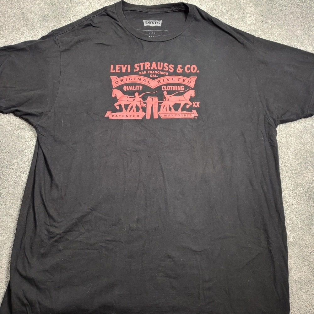 Levi's Black T-Shirt Mens 2XL Graphic Logo Tee Levi Strauss & Co Streetwear